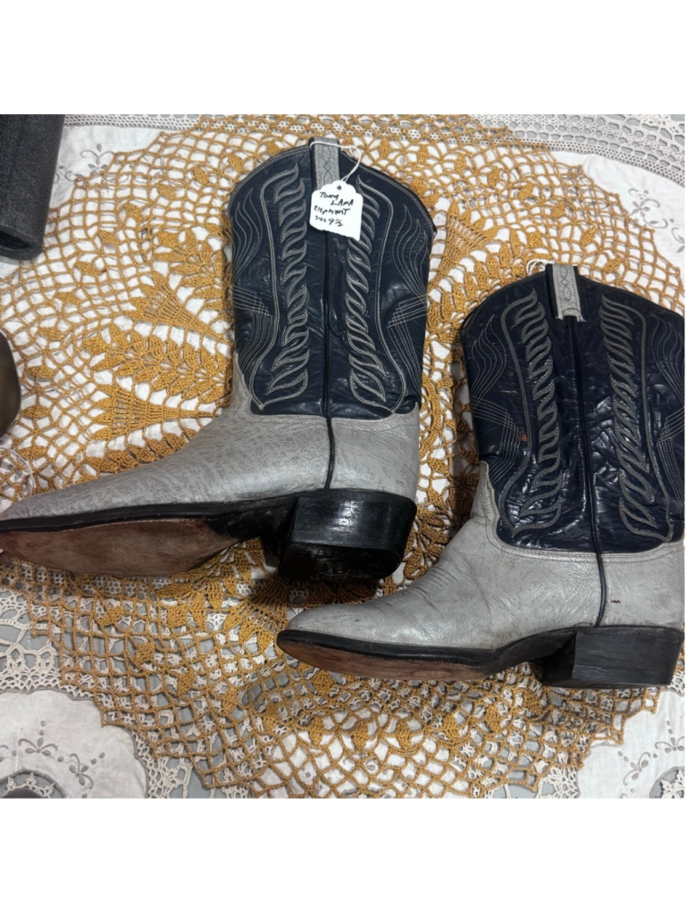 Tony Lama Cowboy & Western Boots Men's Size 9 Gray & Black